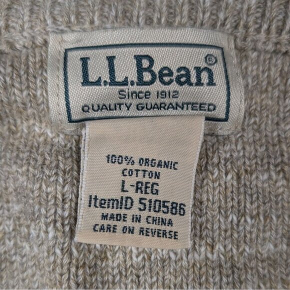 L.L. Bean Organic Cotton Sweater Mens Large Crewneck Knit Classic - Picture 3 of 5